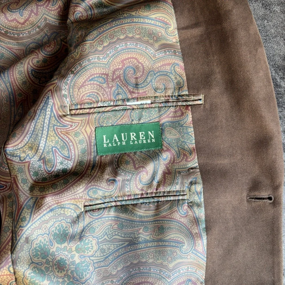 Lauren Ralph Lauren Mens Brown Faux Suede Two Button Blazer Sport‎ Coat 44R